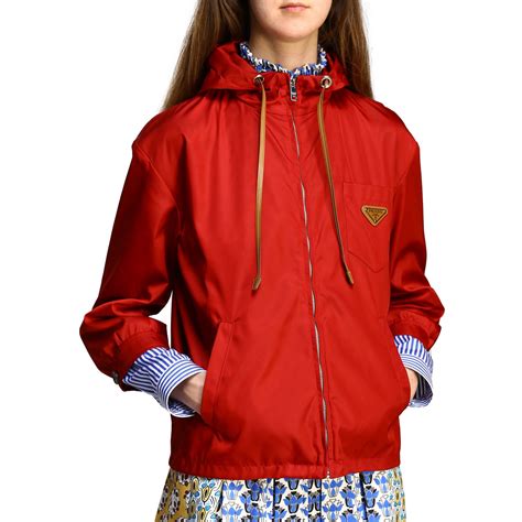 prada logo jacket|prada nylon jacket women's.